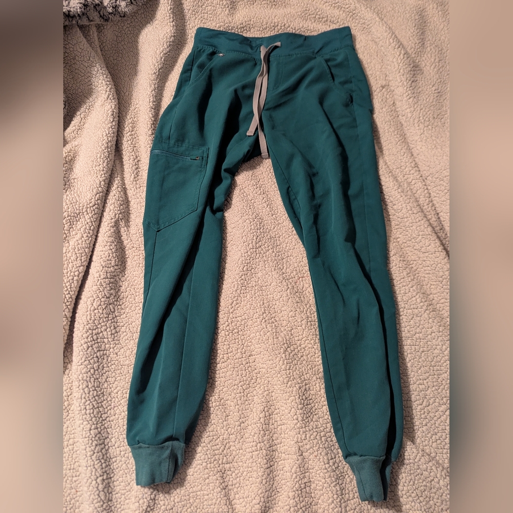 Figs Green Jogger Pants with Drawstring Waist XS